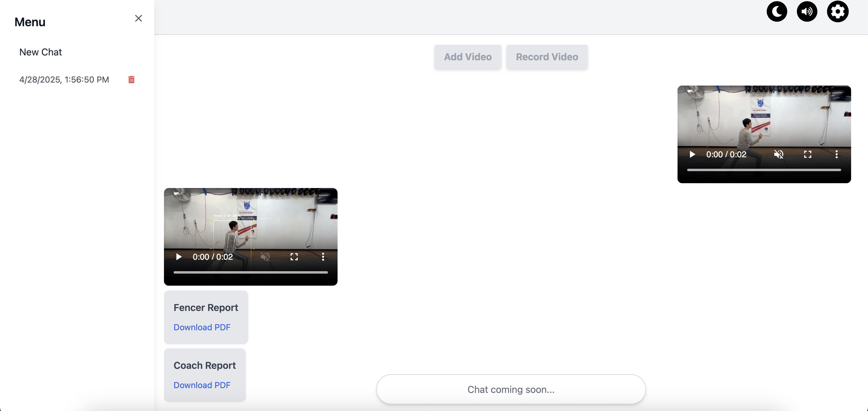 Fencing app preview